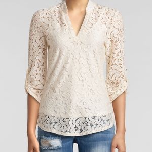 Wishful parks, lacy blouse.